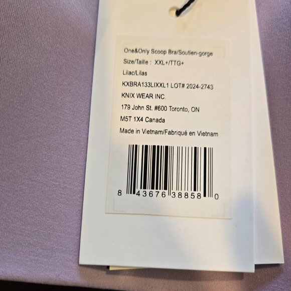 NWT KNIX The One&Only Scoop Bra Lilac XXL+ - Picture 5 of 8